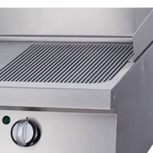 Heavy Duty Griddle - Half Grooved Chrome - Double Unit - 70cm Deep - Gas — 3