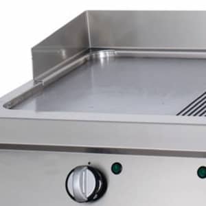 Heavy Duty Griddle - Half Grooved Chrome - Double Unit - 70cm Deep - Gas — 4