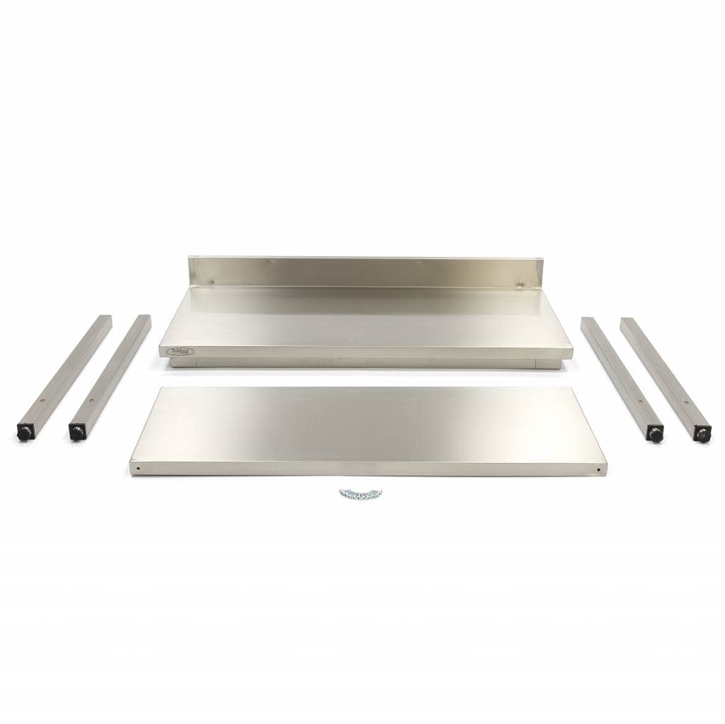 Stainless Steel Table - 160 x 70cm - Adjustable Height - with Backsplash — 5
