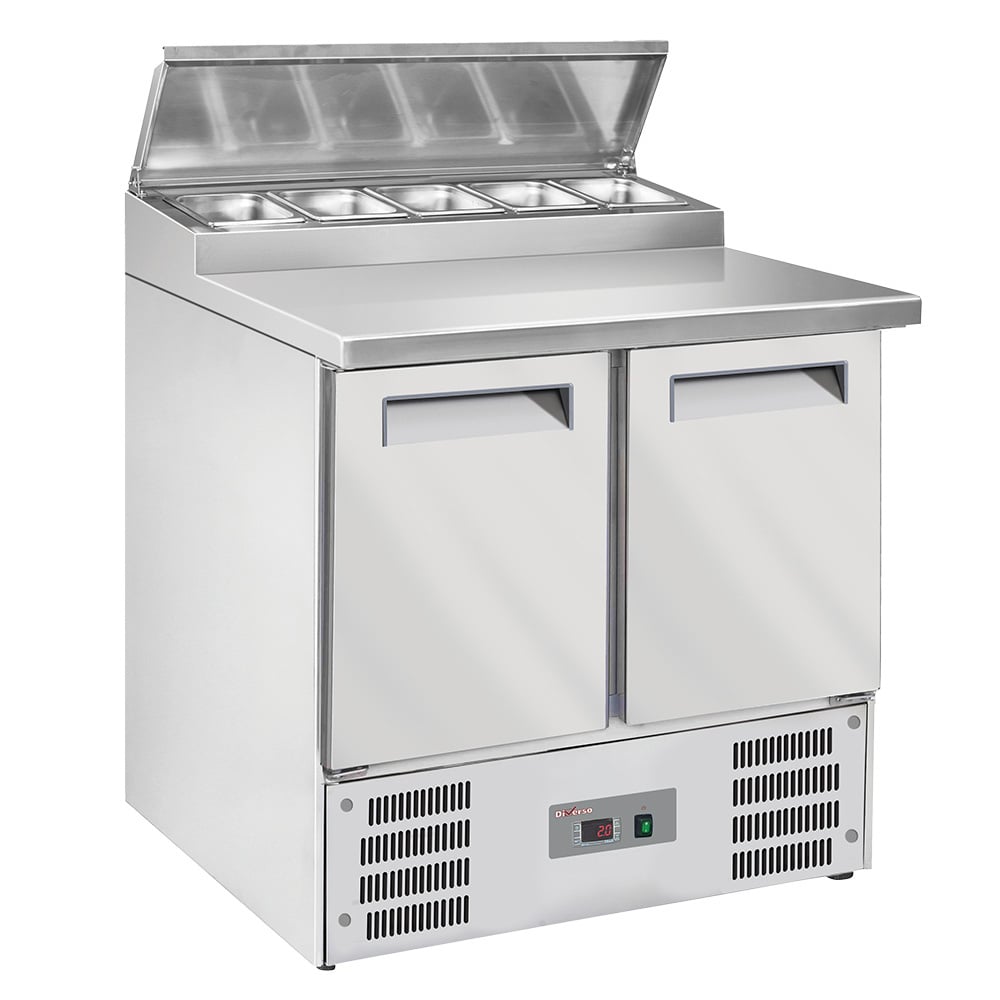 Refrigerated table, 2 doors GN 1/1, + refrigerated structure 5x GN1/6-150 mm – Model expus