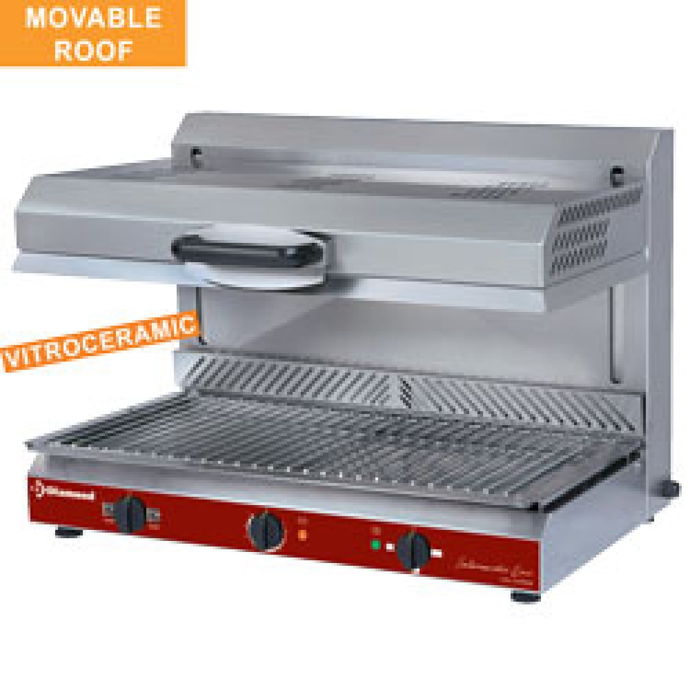 Glass-ceramic salamander, mobile hood, 3 sources
