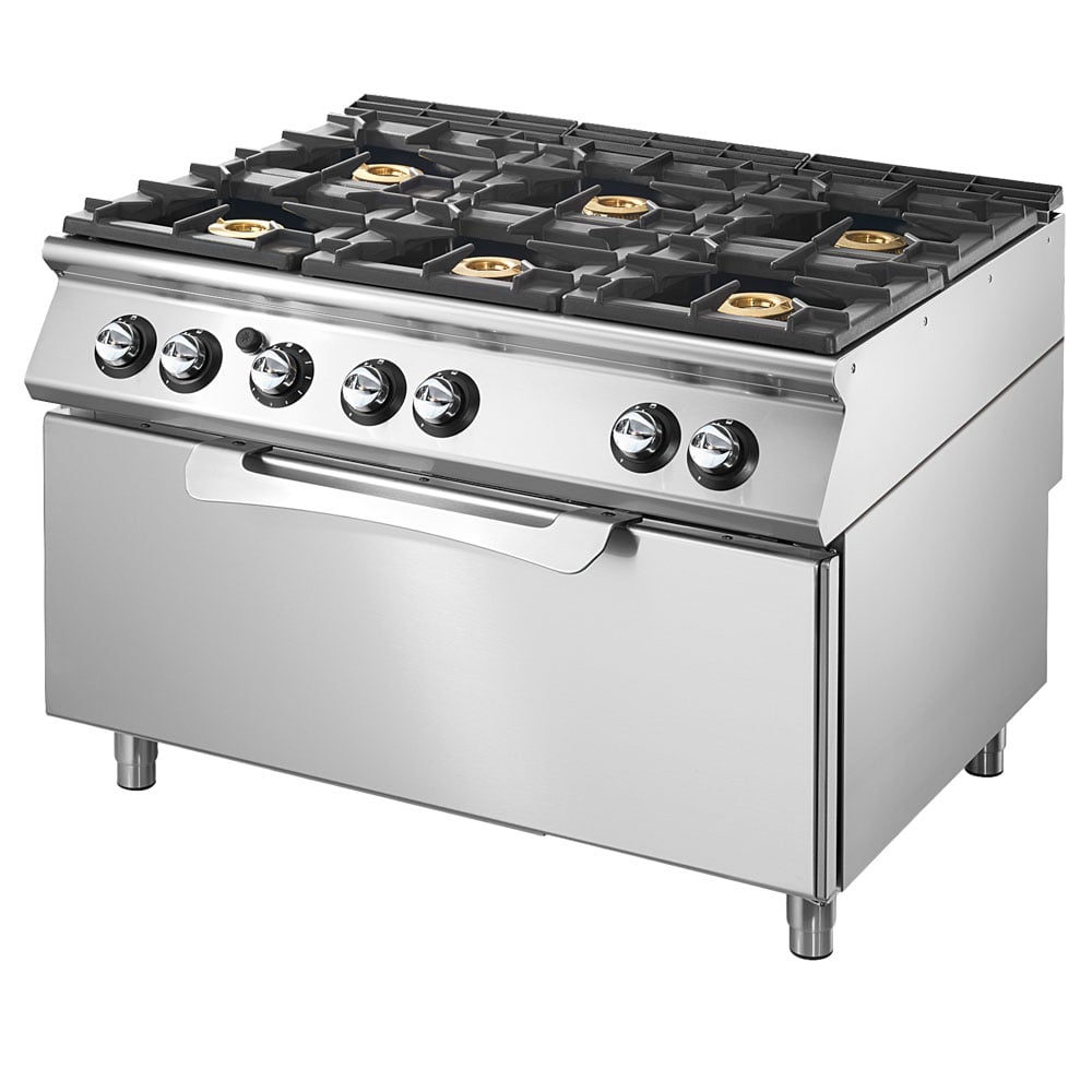 Aragaz pe gaz Virtus VS70120CFGG – 6 arzătoare – cuptor maxi static pe gaz
