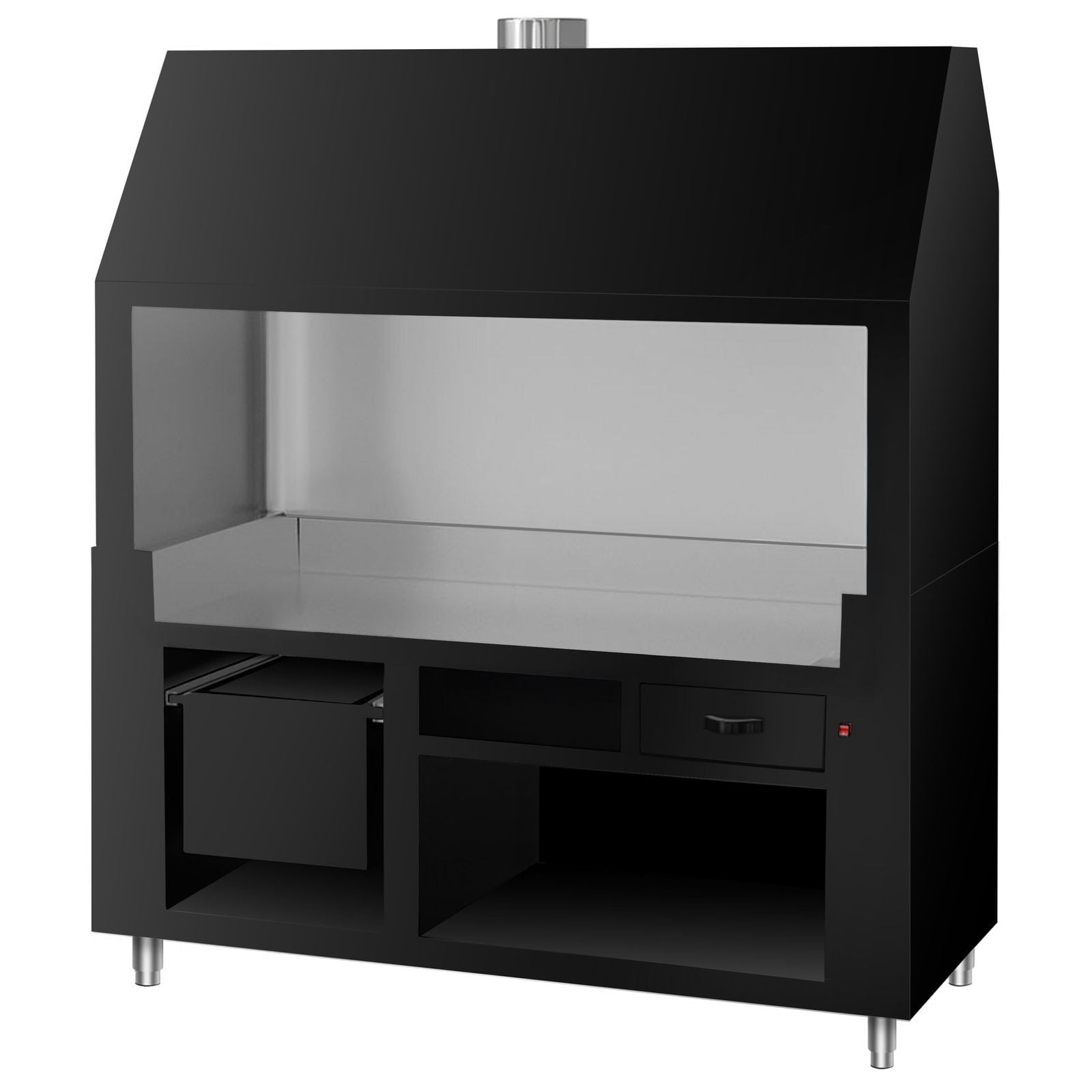 Element neutru pentru grătar cu cărbune/gaz BERLIN - 1760 mm - negru