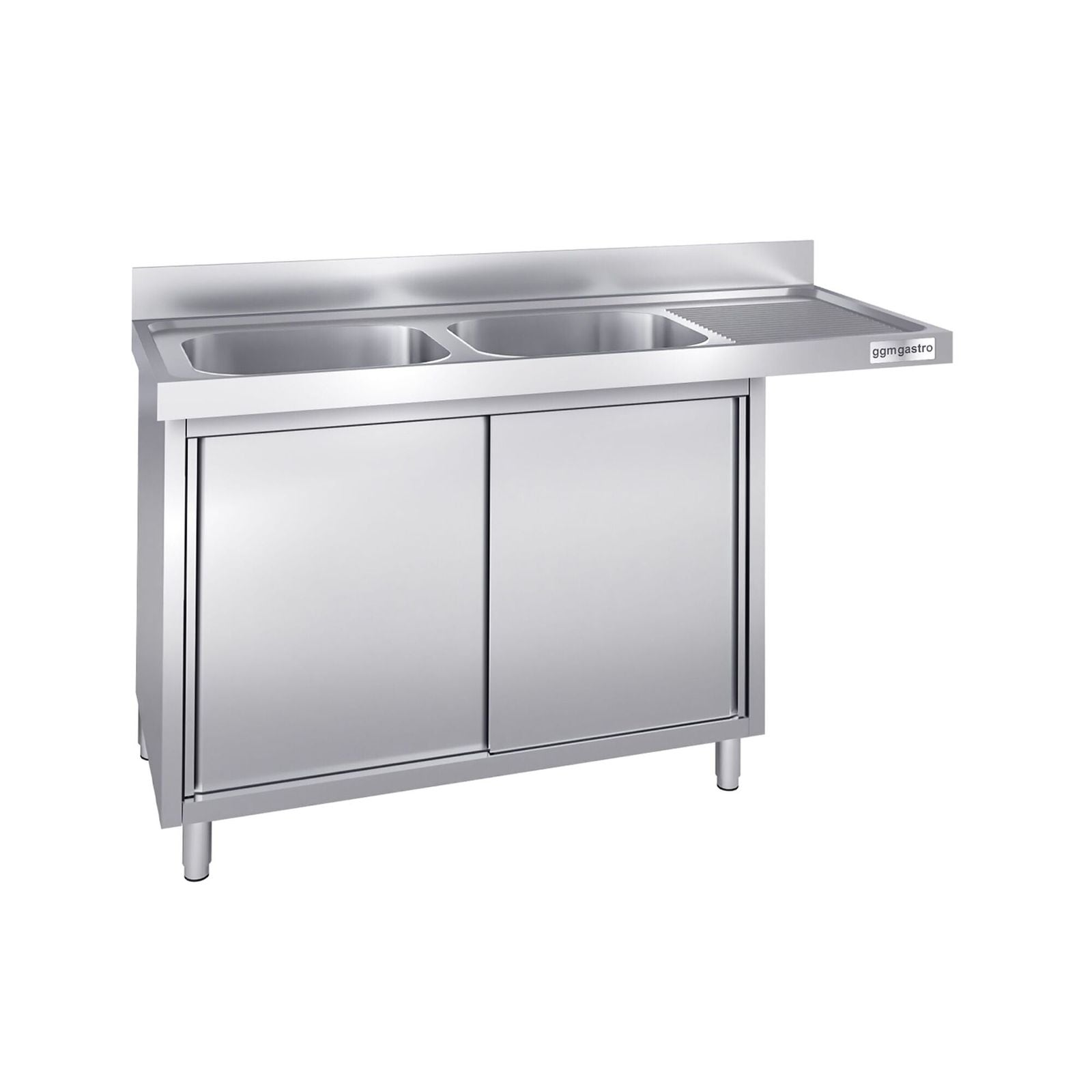 Chiuvetă tip dulap pentru mașină de spălat vase - 1600x600 mm - cu 2 cuve stânga