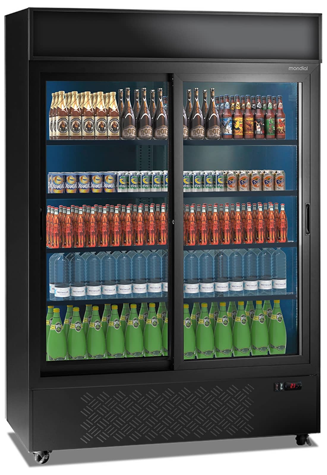 Vitrină frigorifică verticală pentru băuturi și răcoritoare Mondial Framec seria JUMBO SD (+2°C +10°C), Italia — 3