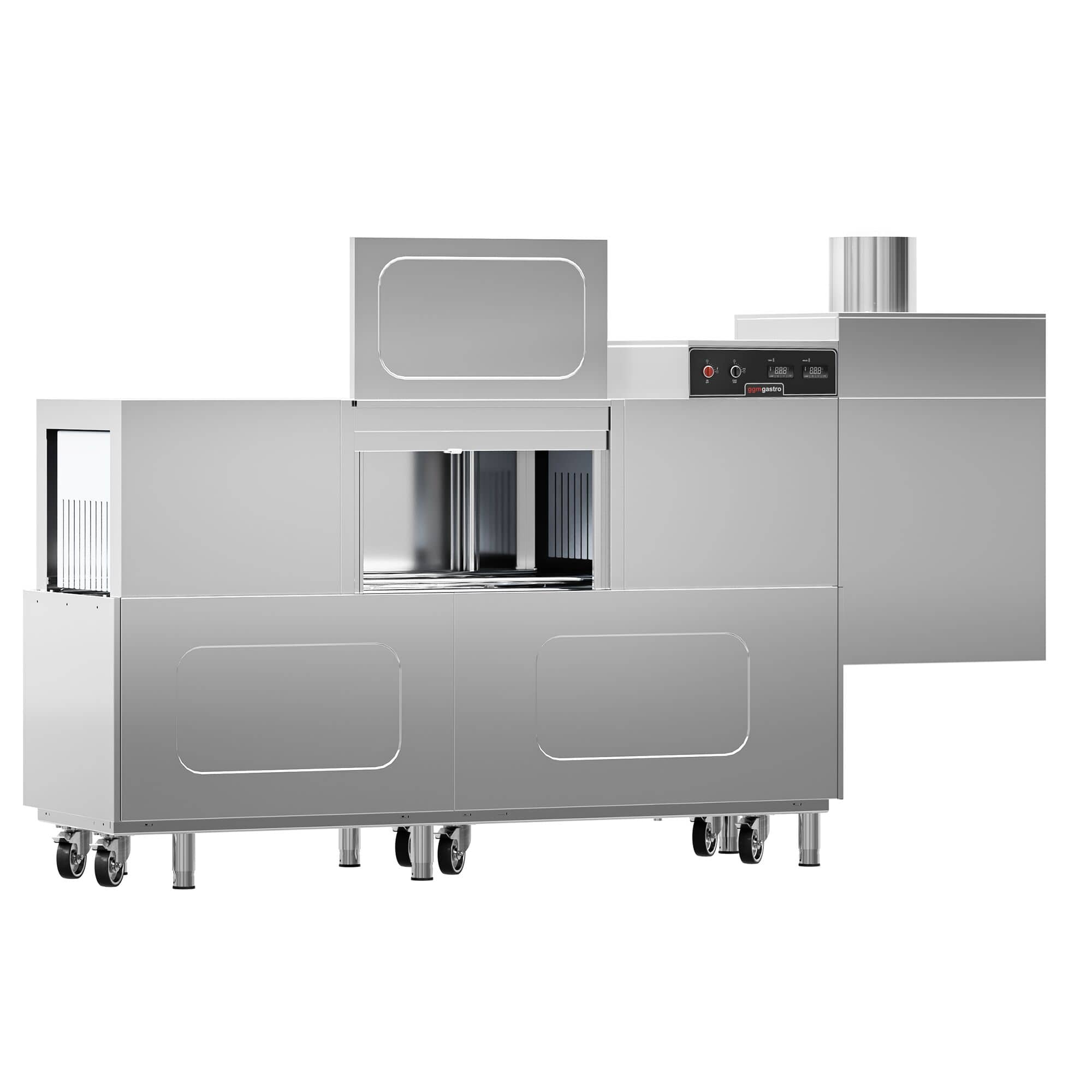 Mașină de spălat cu bandă transportoare – digitală – 31 kW – cu uscător – incluzând masa de alimentare pe stânga și masa de evacuare pe dreapta — 4