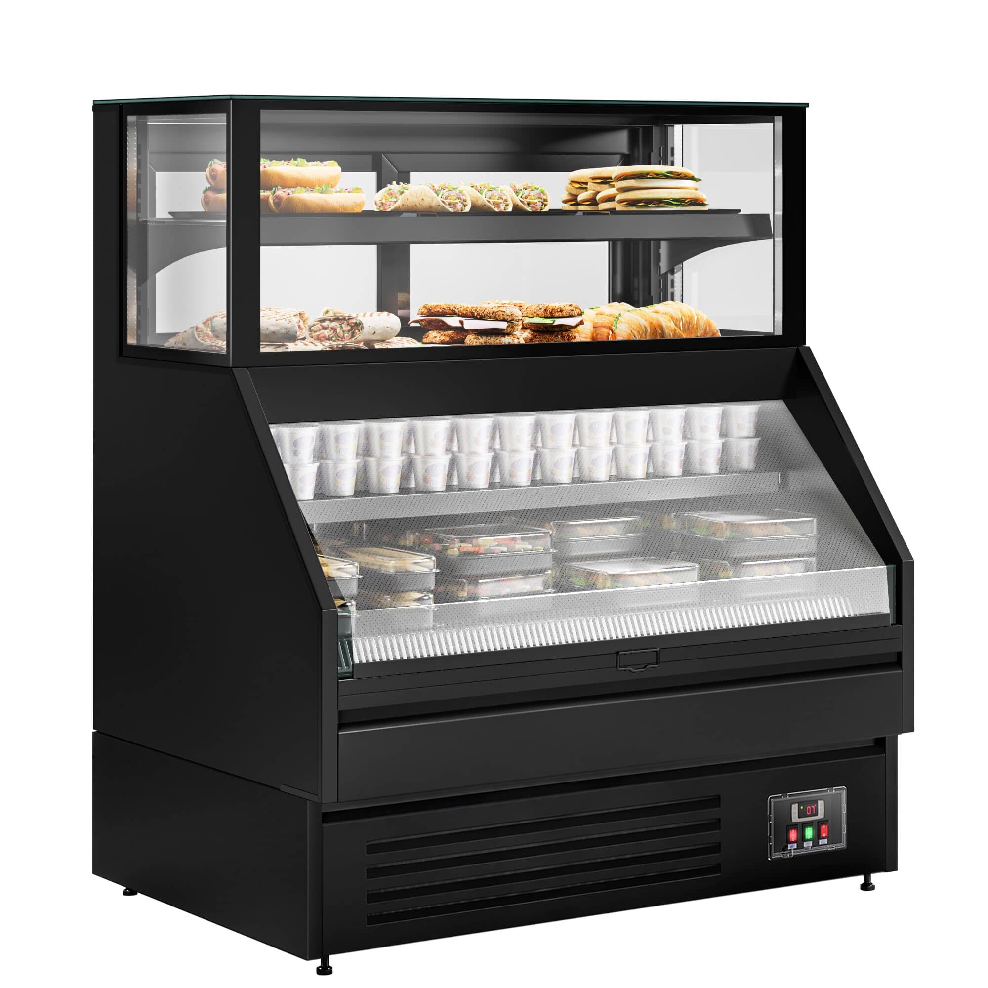 Vitrină frigorifică Helsinki - 1200x800 mm - 199 L - culoare negru - uși glisante (din sticlă) - cu 4 rafturi — 5