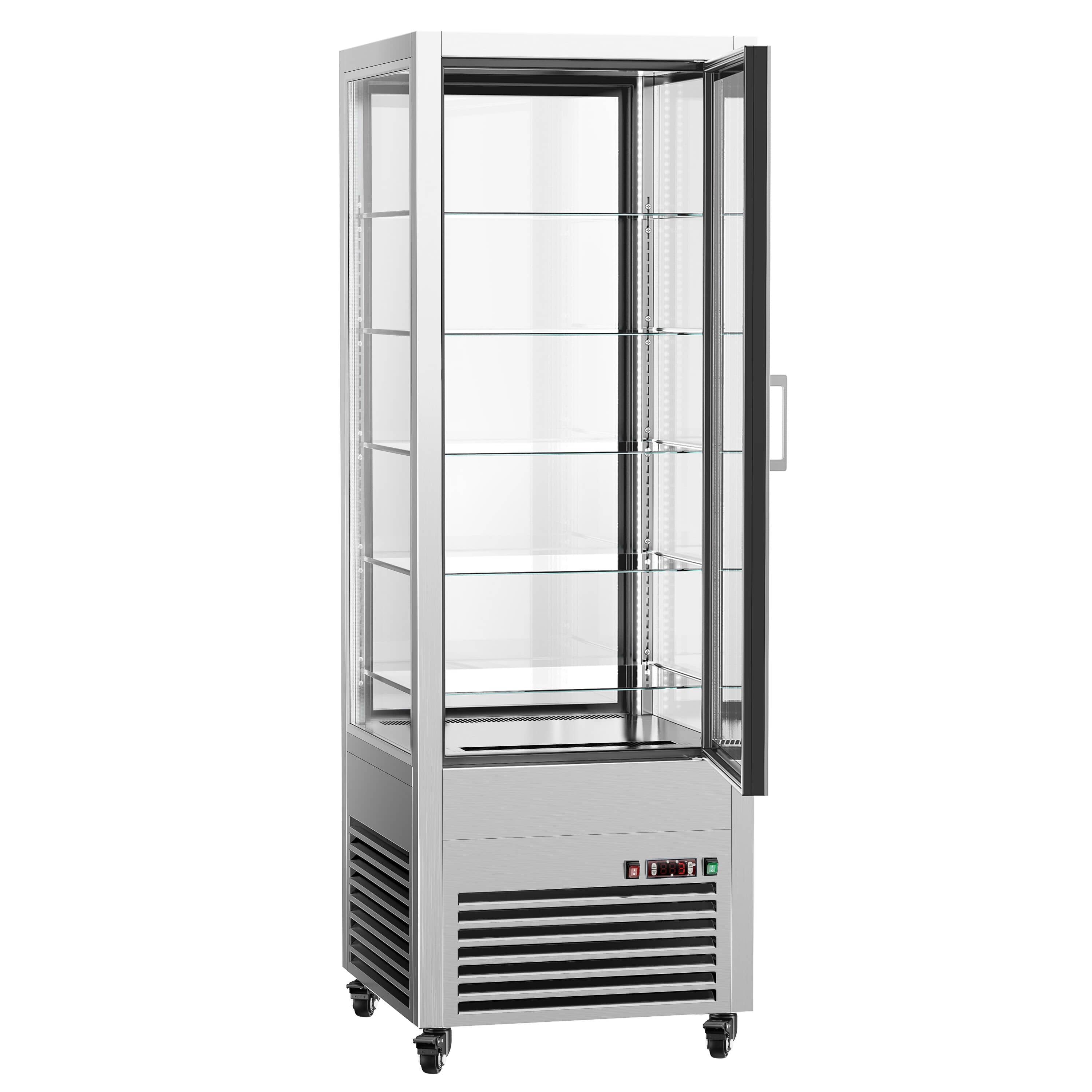 Vitrină panoramică – expunere generală verticală - 440 litri - 675 mm - 2 uși din sticlă - geam drept - cu 5 rafturi - iluminare LED — 7