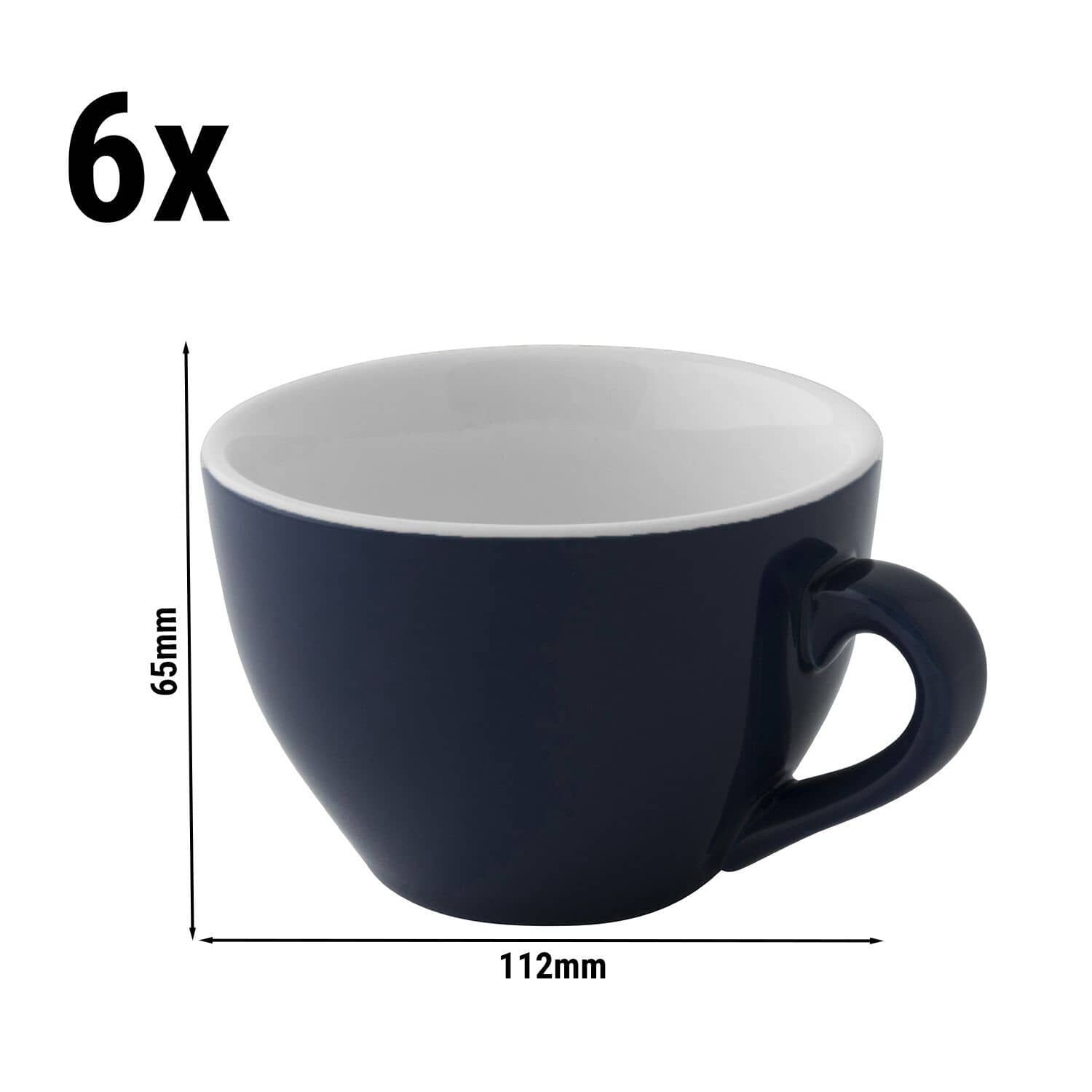 (6 bucăți) COLORS - Ceașcă de cappuccino - 180 ml - Albastru — 3