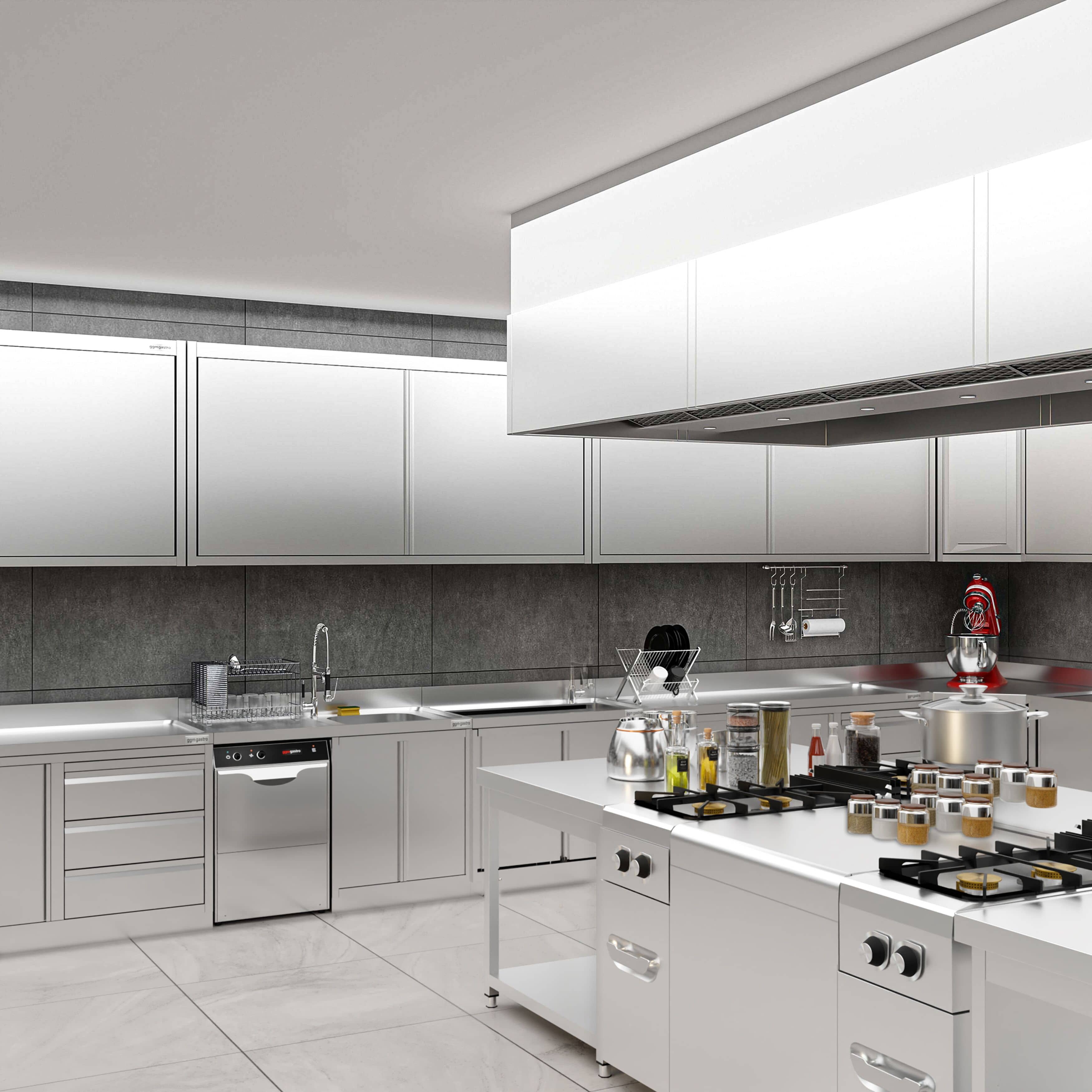 Masă de lucru inox PREMIUM cu dosar și poliță inferioară 2000x700 mm GGM Gastro, Germania — 14