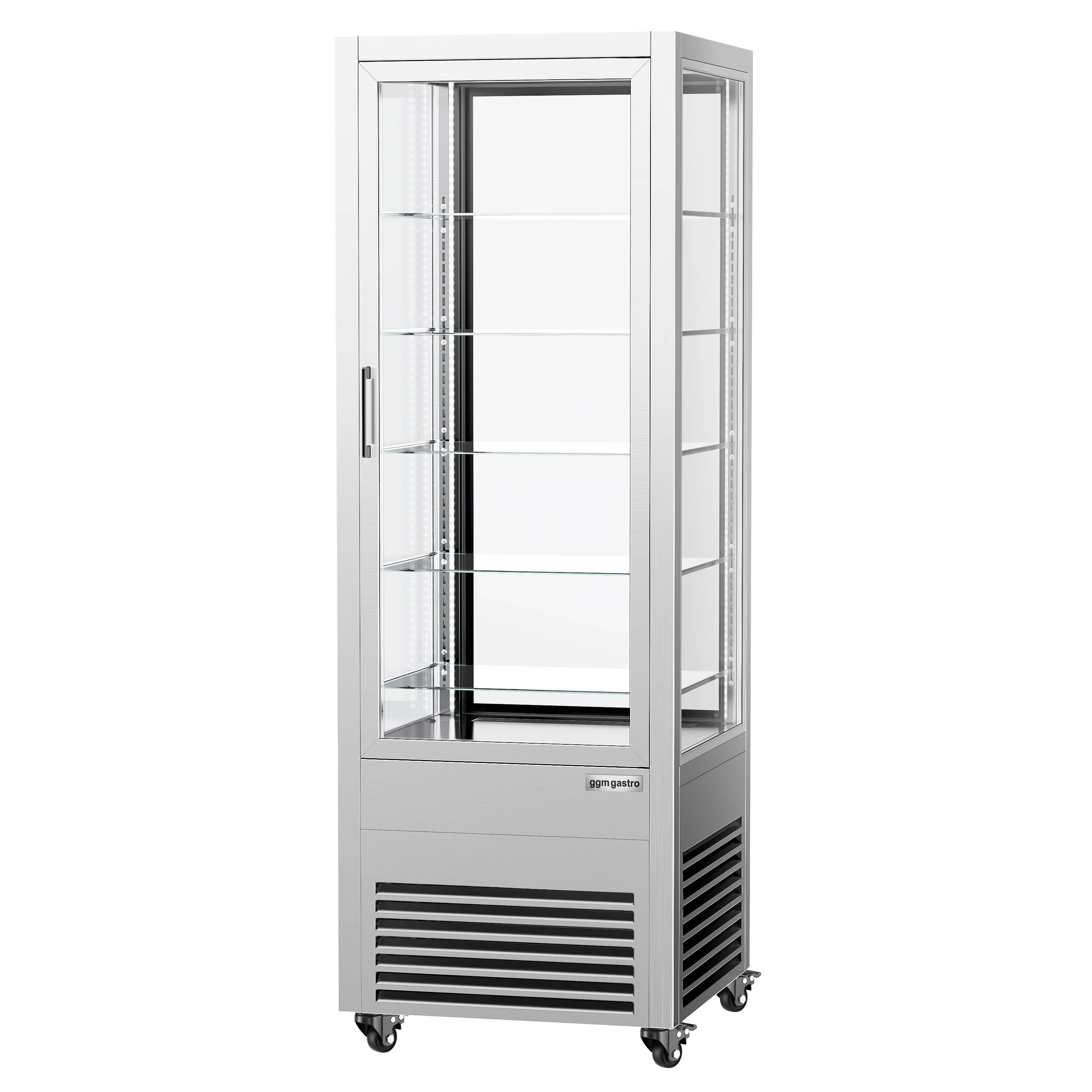 Vitrină panoramică – expunere generală verticală - 440 litri - 675 mm - 2 uși din sticlă - geam drept - cu 5 rafturi - iluminare LED — 6