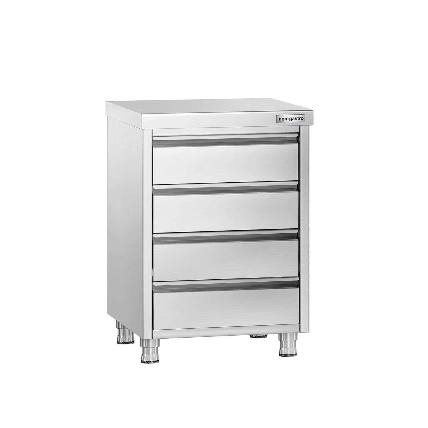 Masă tip dulap PREMIUM - oțel inoxidabil - cu 4 sertare - 500x600 mm — 2