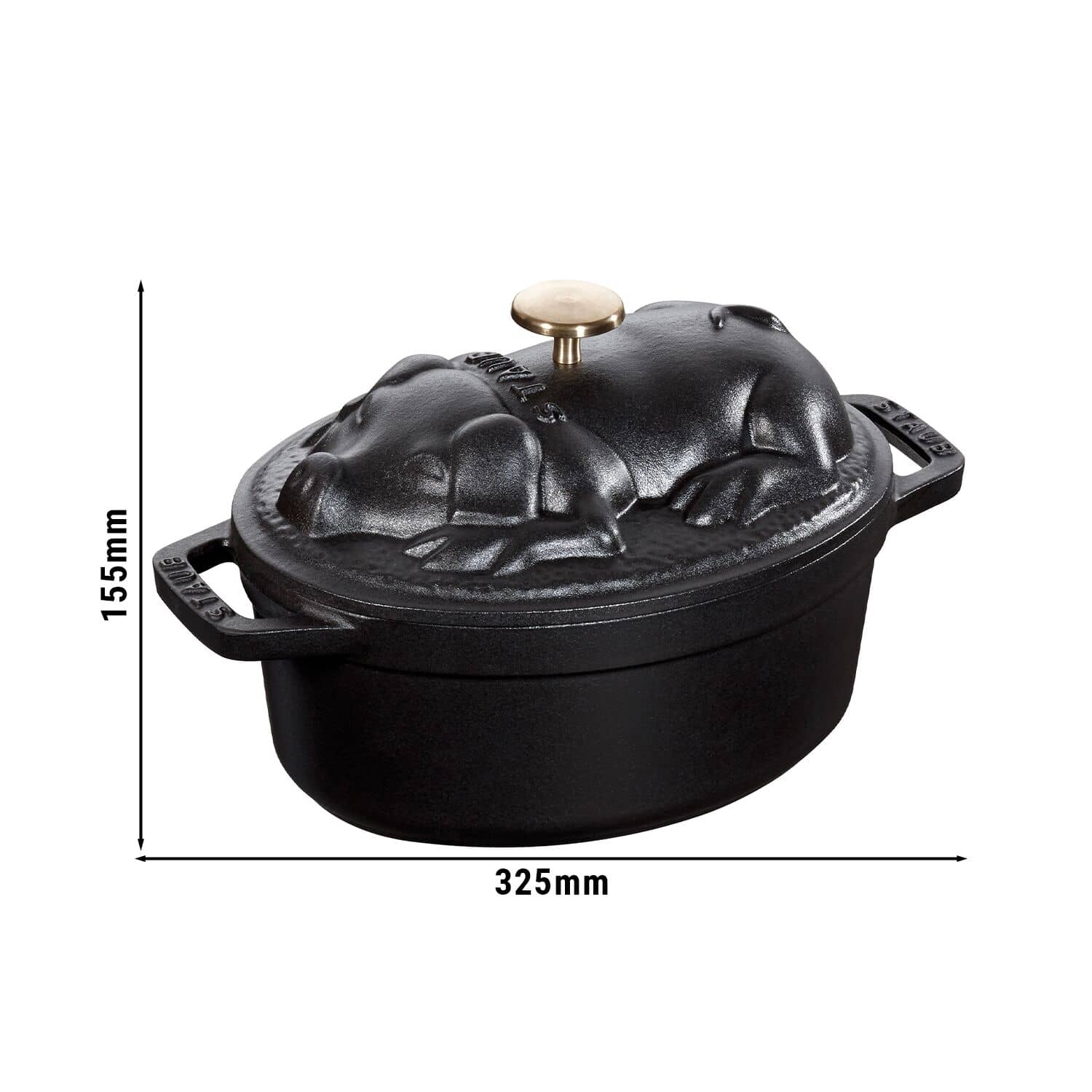 STAUB | LA COCOTTE - Cocotte - Capac de porc - oval - 170mm - fontă - negru — 3