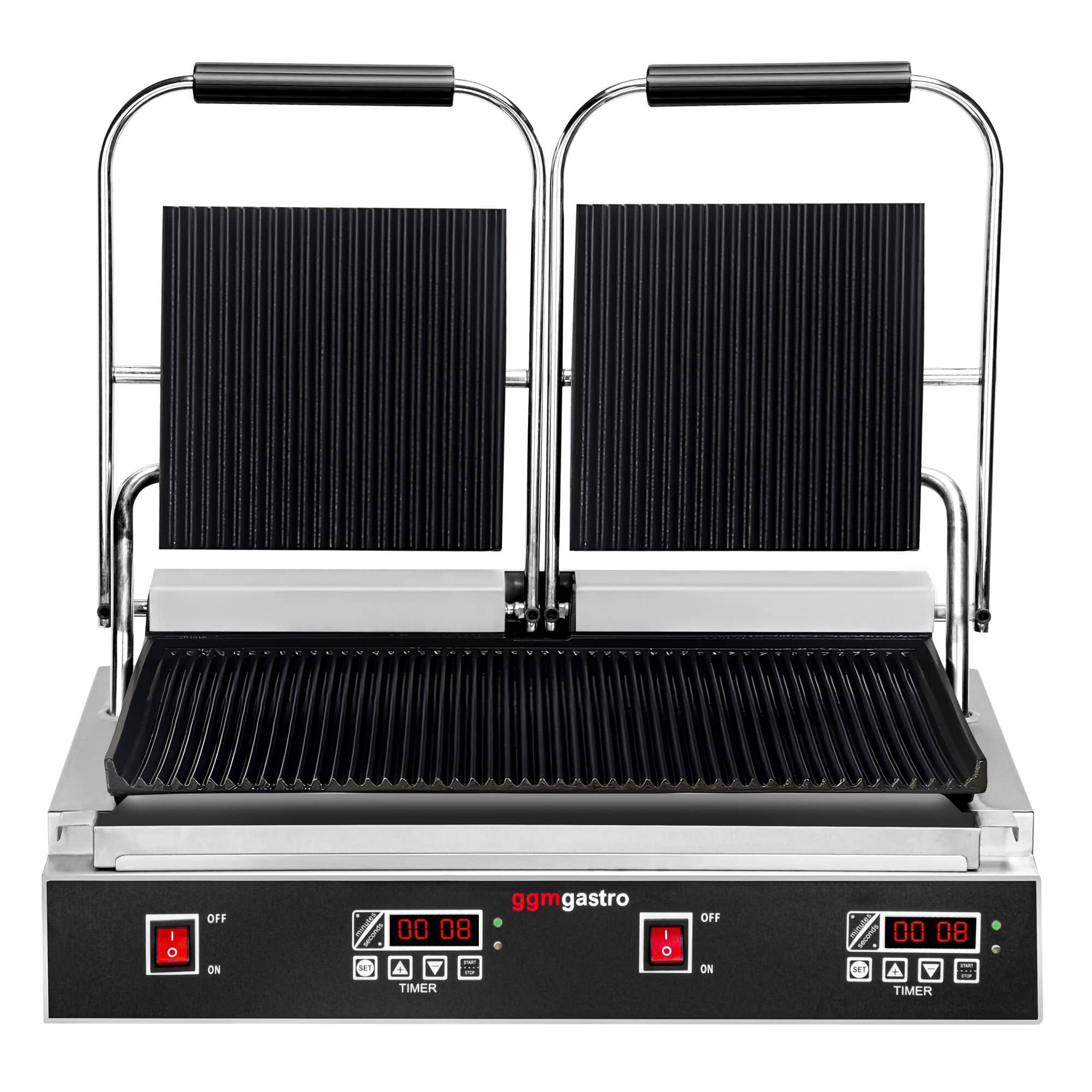 Contact grill / Grătar pentru hamburgeri - 3,6 kW - Digital - Grătar sus și jos - Suprafață de gătit: 480x230mm — 7