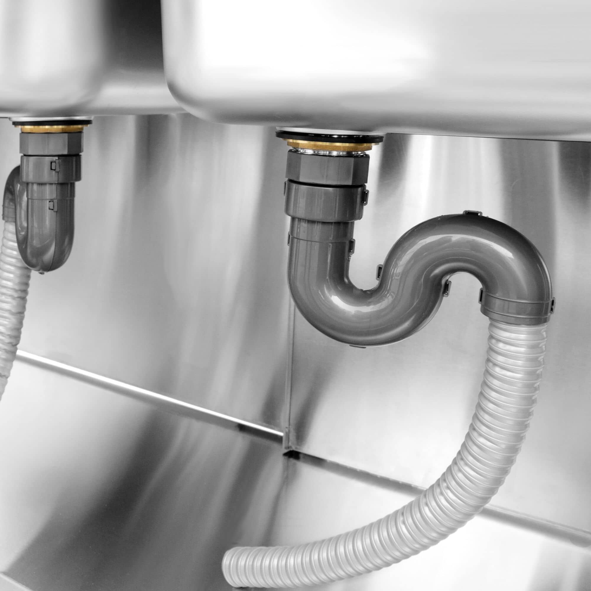 Chiuvetă tip dulap PREMIUM - din oțel inoxidabil - 1600x600 mm - cu 2 cuve centrale — 16