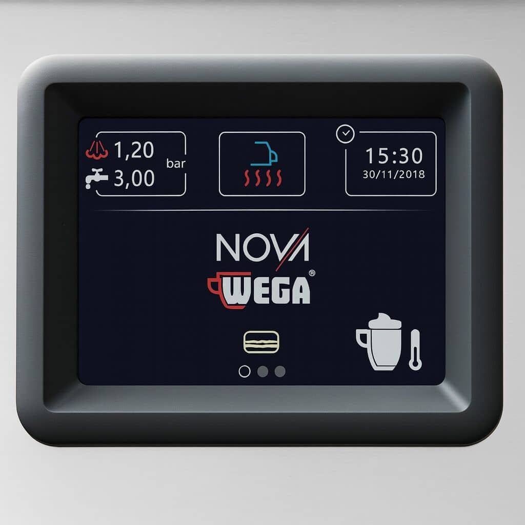 WEGA | Nova - Espressor - 3 grupuri - 5,7 kW - cu 2 spumante de lapte și apă fierbinte - Touch - Negru — 8