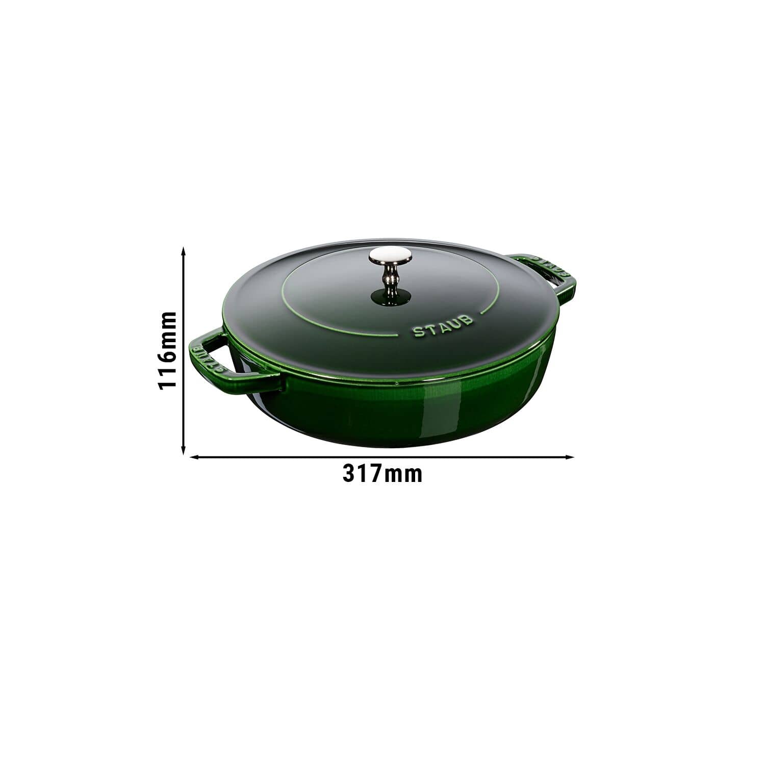 PRAF | BRAISERS - Prăjitor cu structură Chistera Drop - 240 mm - Fontă - Busuioc Verde — 3