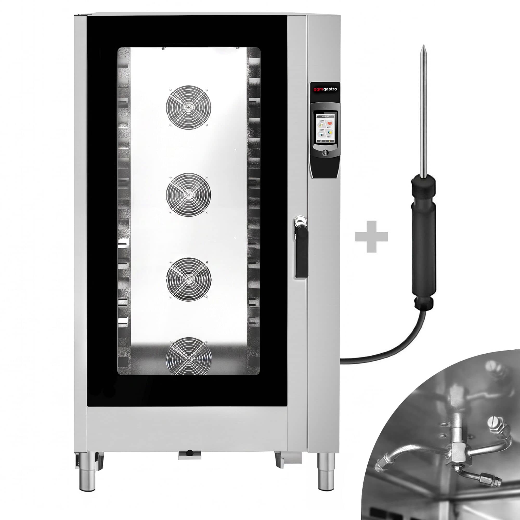 Cuptor convecție abur - Touchscreen - Ecran tactil de 7″ - 40x GN 1/1 sau 20x GN 2/1 - incl. Sistem de spălare & Sondă de temperatură - incl. Cărucior pentru tăvi — 2