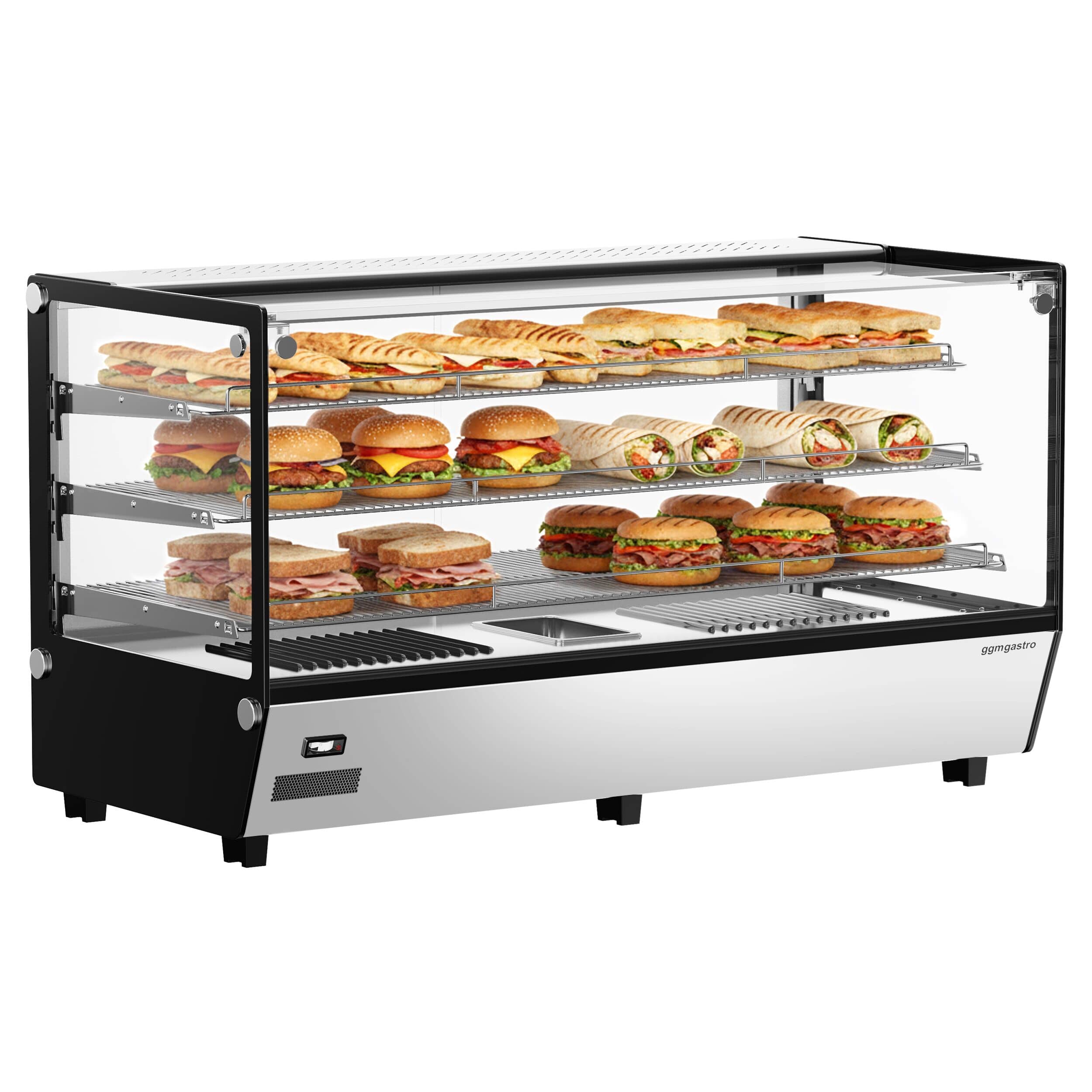Vitrină caldă de banc profesională - 1219 mm - 1,8 kW - cu 3 rafturi — 2