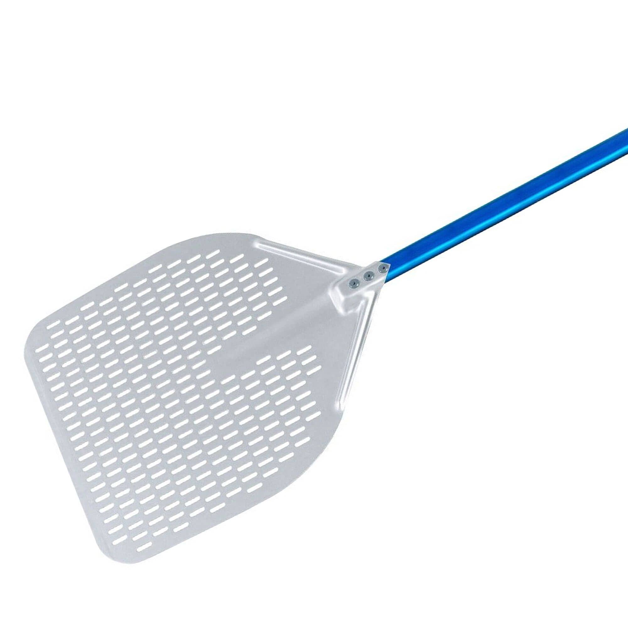Paletă pizza - AZZURRA - Aluminiu anodizat - lamă perforată - 450x450 mm - mâner telescopic din aluminiu — 2