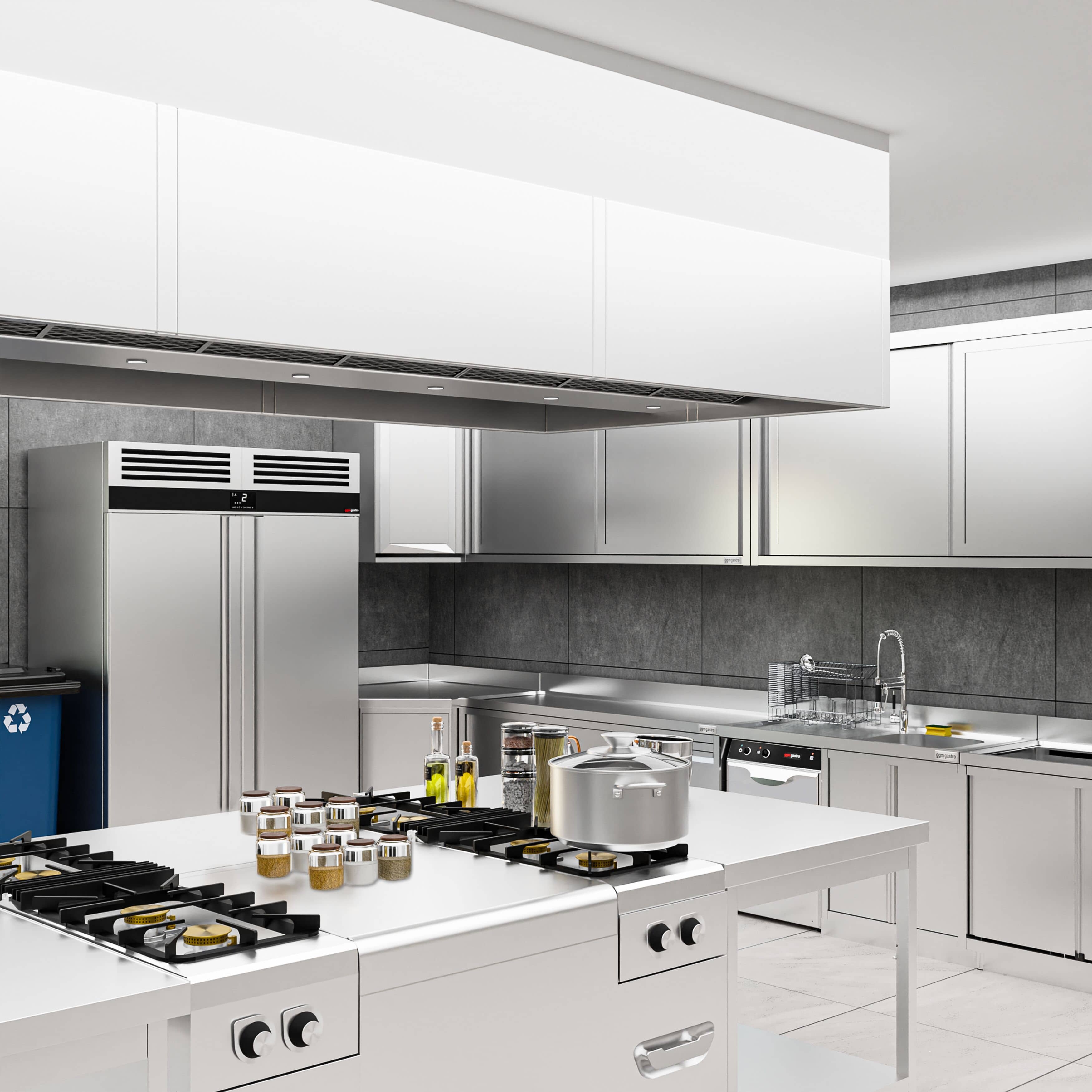 Masă de lucru inox PREMIUM cu dosar și poliță inferioară 2000x700 mm GGM Gastro, Germania — 13