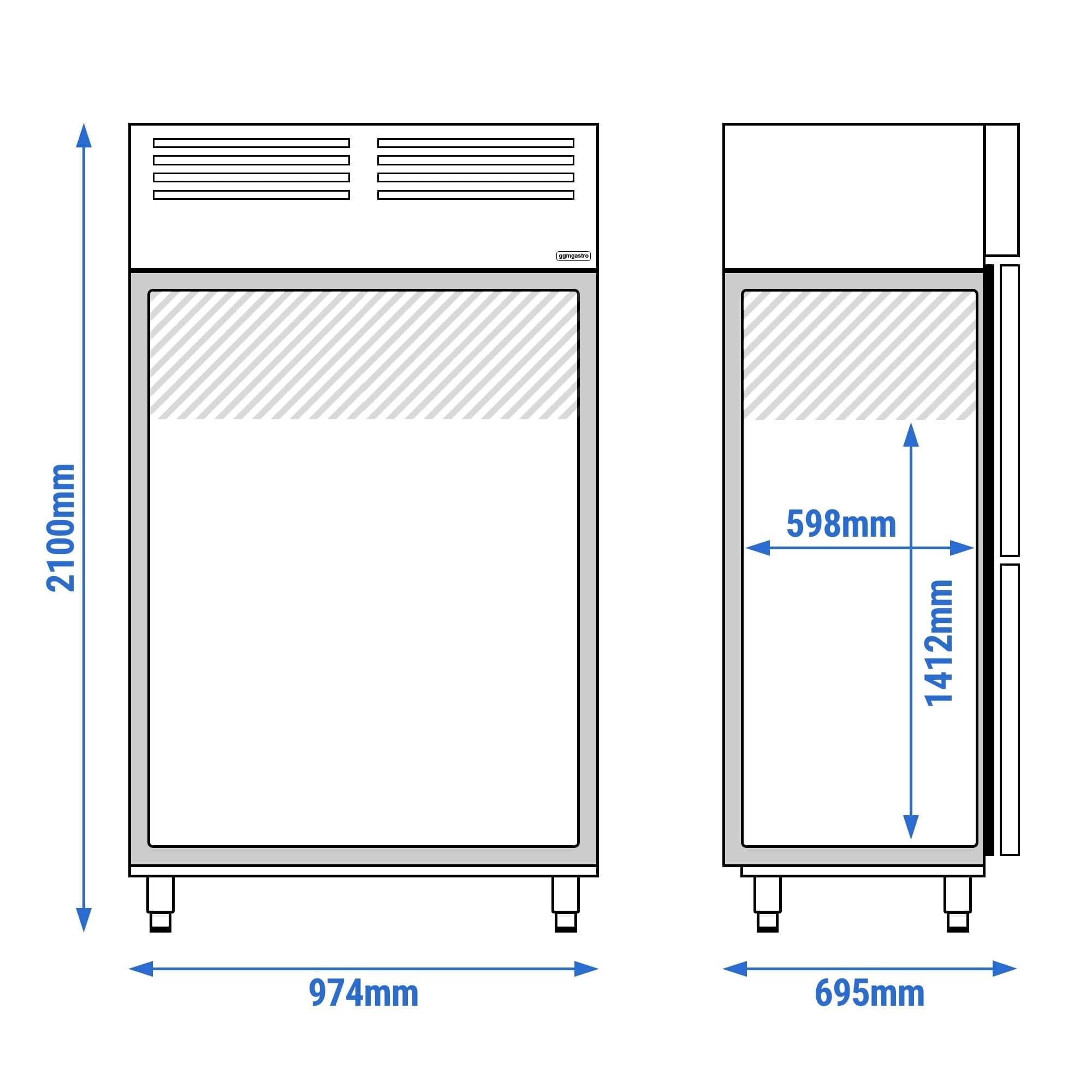 Dulap frigorific profesional din inox PREMIUM PLUS - GN 1/1 - 745 l - -2/+8 °C - cu 4 jumătăți de ușă — 12