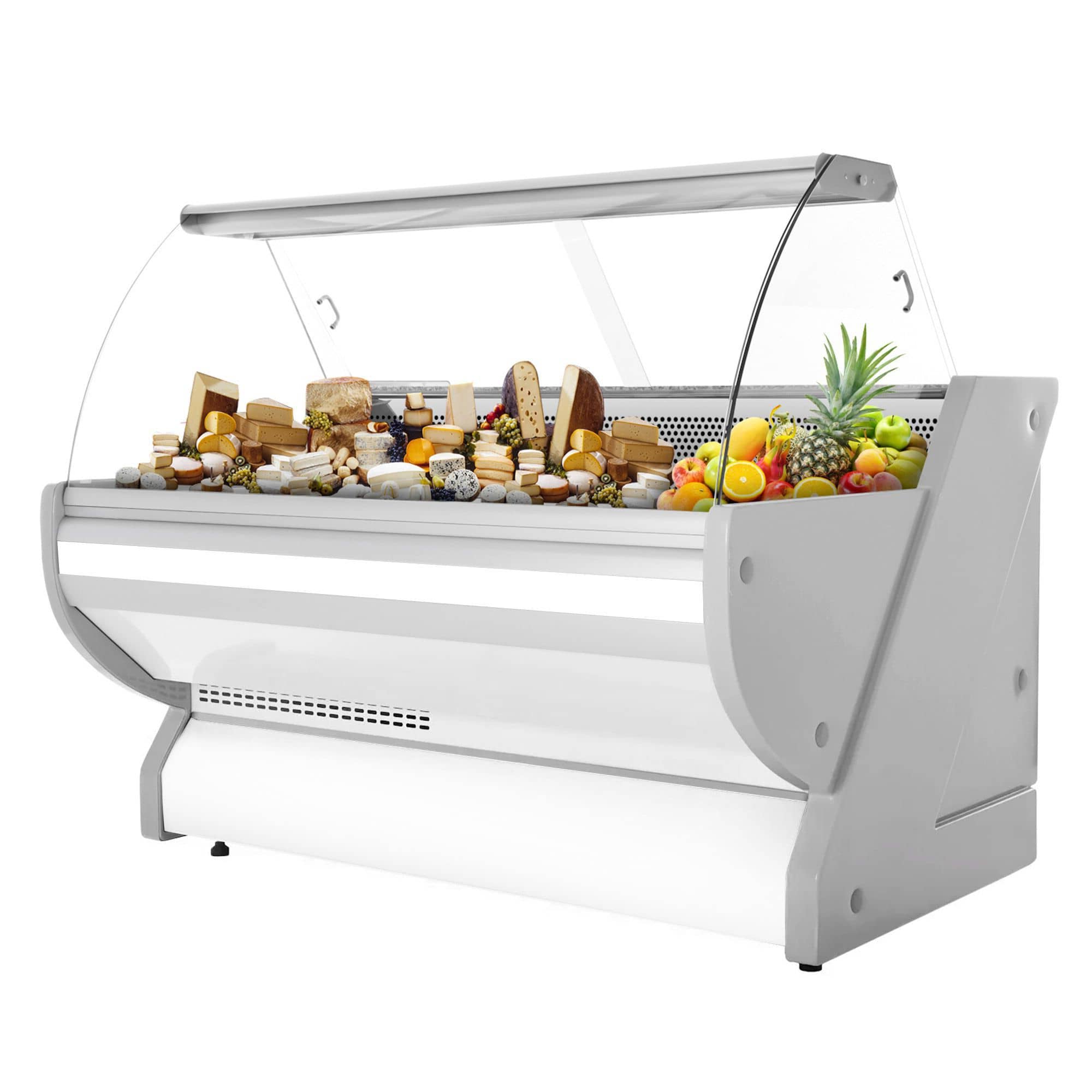 Vitrină frigorifică pentru carne / Vitrină frigorifică orizontală ECO - 2025x1150 mm - 400 L - culoare alb - geam frontal curbat - blat de granit — 6