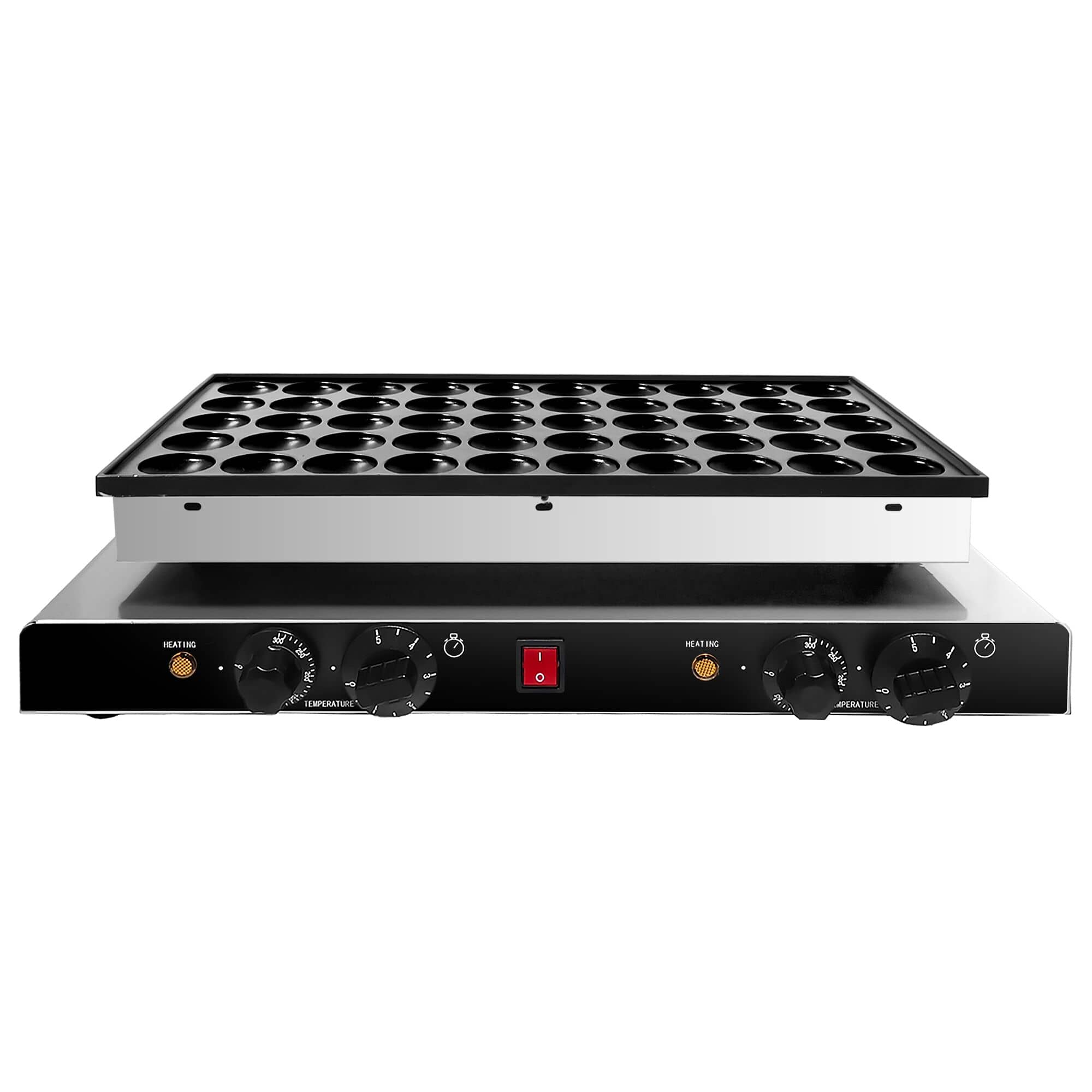 Aparat Gofre / Vafe Profesional - Simplu - Manual - 1,7 kW - Formă: mini clătite (poffertjes) - Ø 42 mm - pentru 50 bucăți - Tavă aparat vafe teflonată — 5