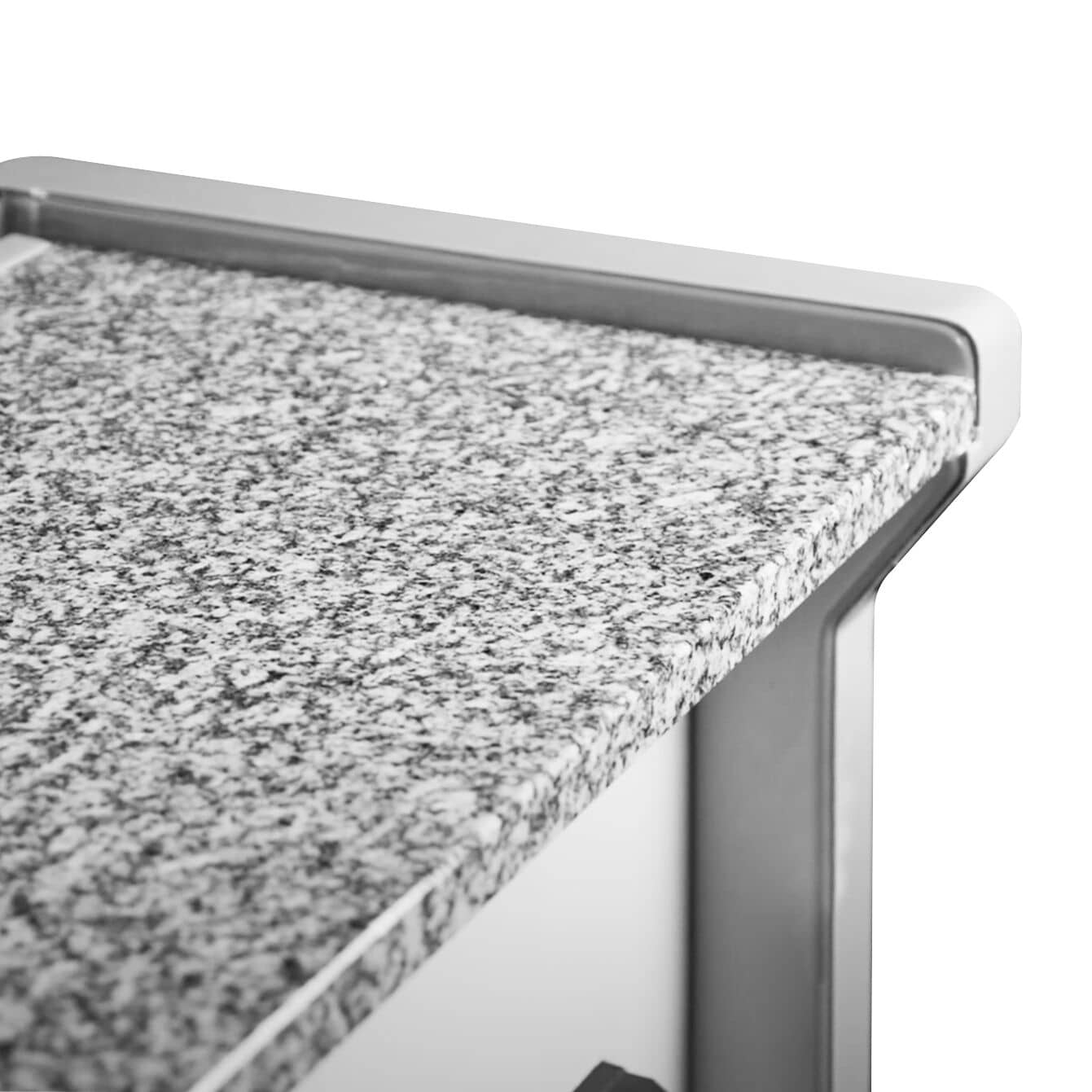 Vitrină frigorifică pentru carne / Vitrină frigorifică orizontală ECO - 2025x1150 mm - 400 L - culoare alb - geam frontal curbat - blat de granit — 10
