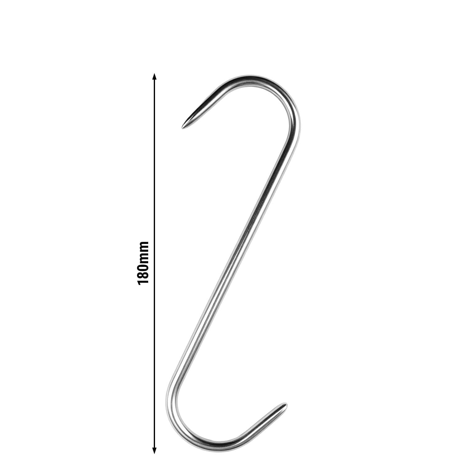 (10 buc) - Cârlige pentru maturarea cărnii - Lungime: 180 mm - Grosime: 5 mm — 3