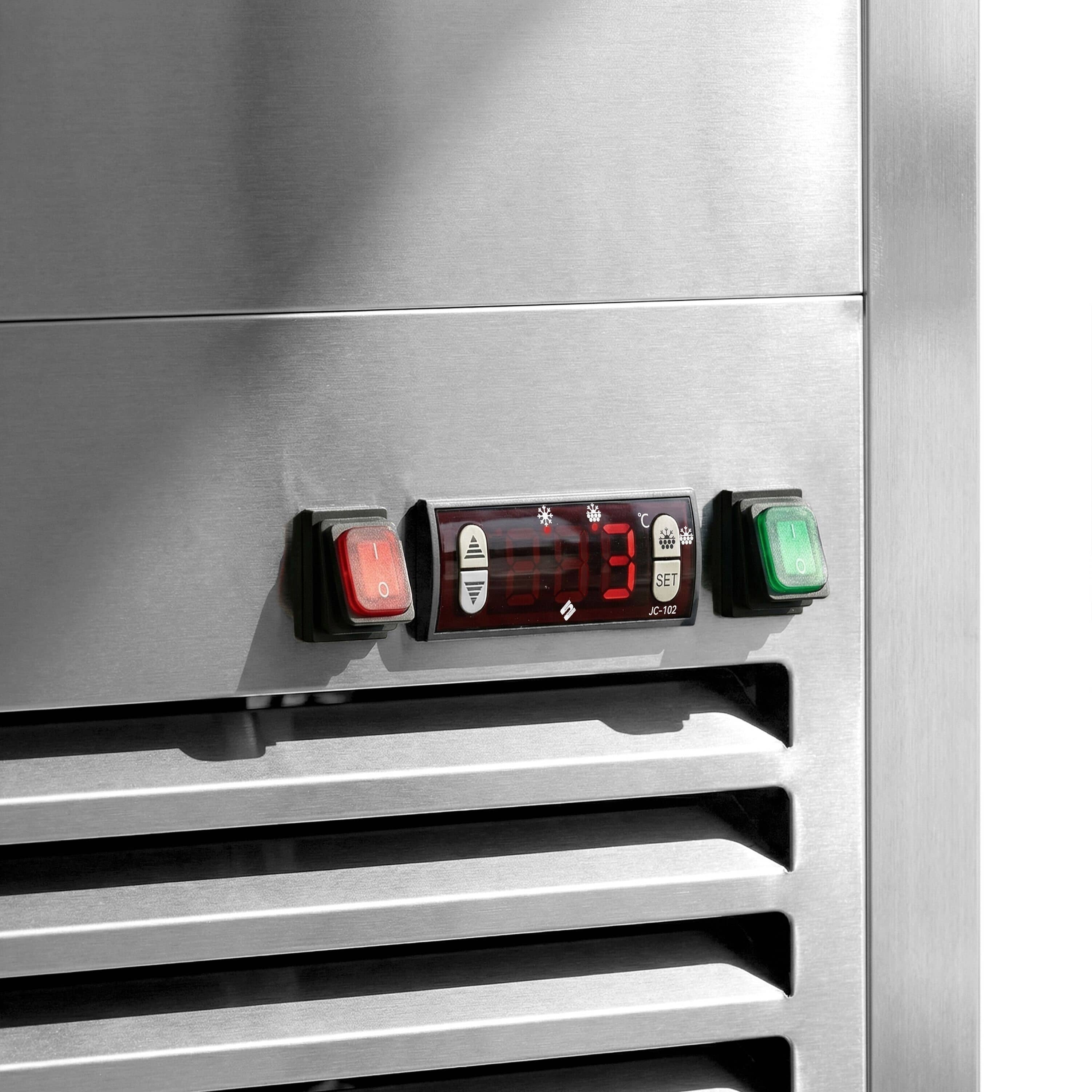 Vitrină panoramică – expunere generală verticală - 440 litri - 675 mm - 2 uși din sticlă - geam drept - cu 5 rafturi - iluminare LED — 12