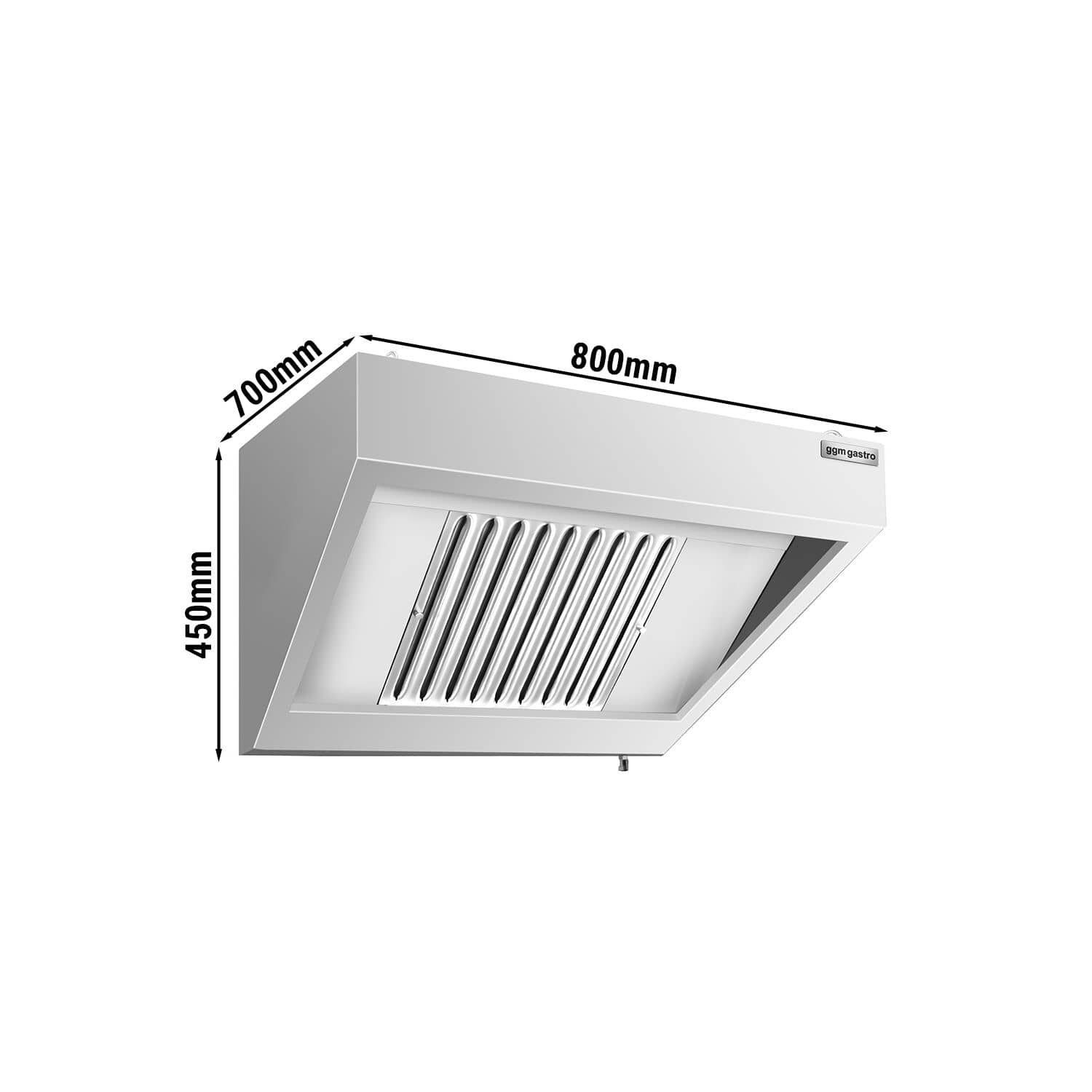 Hotă de perete - Lungime 800 mm - adâncime 700 mm - filtre labirint și iluminare — 3